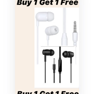White 3.5mm Stereo Earphone Handsfree Headphones Headsets Mic Support With Call Receive And End Button