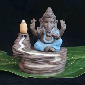Smoke Ganesha Fountain Backflow Incense Burner Decorative Showpiece Ganesh Idol Murti